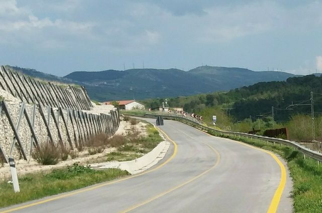 L'area dell'ex frana di Montaguto nel 2018.