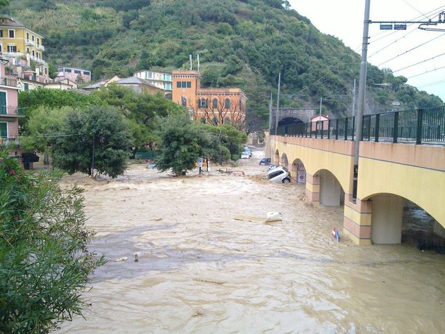 Monterosso al Mare durante l'evento del 25 ottobre 2011.