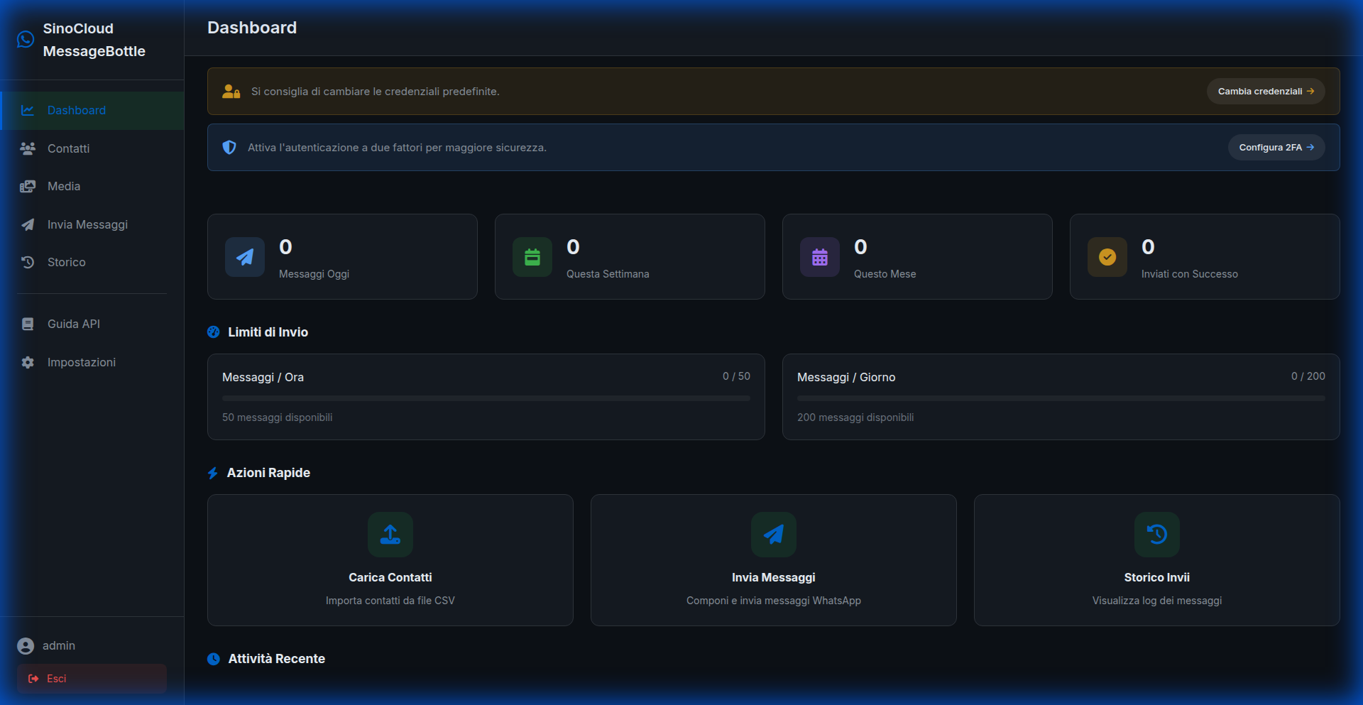 MessageBottle Dashboard